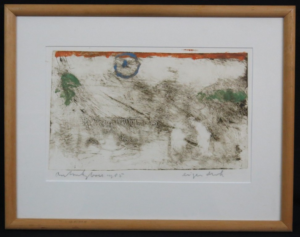 Anton Heyboer: Handgekleurde Ets, Z.T. - Ingelijst verkocht voor € 150!