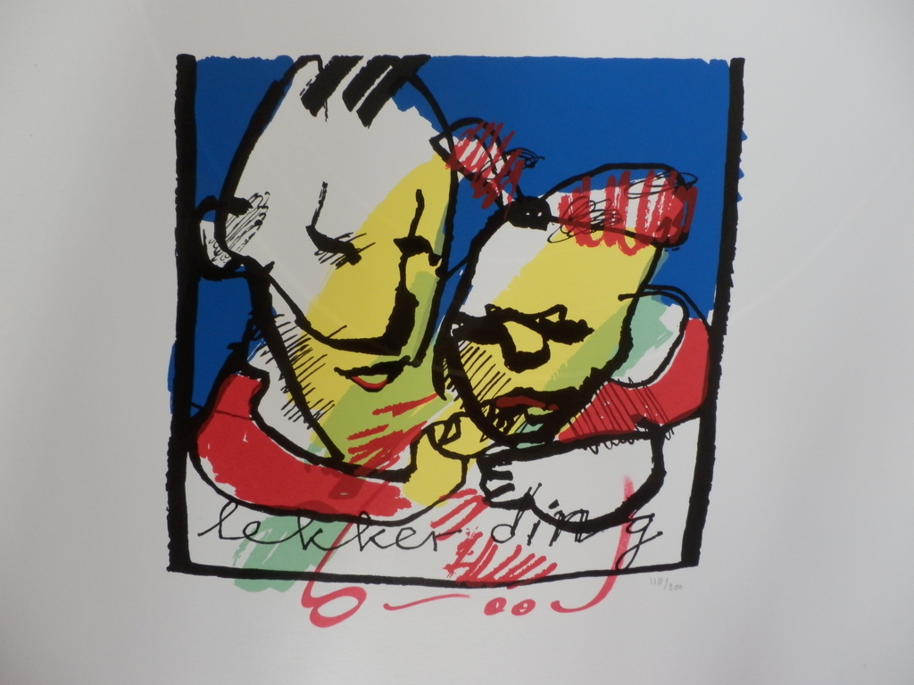 HERMAN BROOD, Gelimiteerde en HANDGESIGNEERDE Zeefdruk  LEKKER DING verkocht voor € 185!