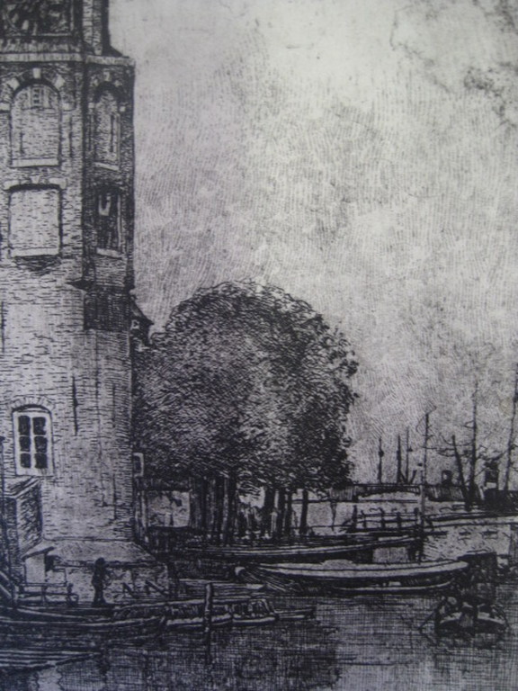 Knappe Ets "Montelbaanstoren Amsterdam" van Johannes Josseaud 1880-1935 kopen? Bied vanaf 1!