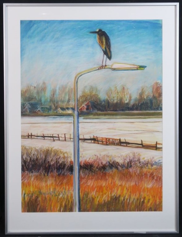 Arien van Waterland: Krijttekening, Zonder titel II - Ingelijst verkocht voor € 100!