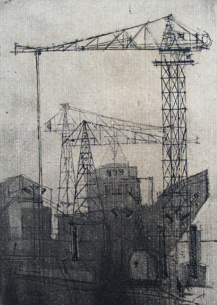 Onduidelijk gesigneerd: ets, Havengezicht kopen? Bied vanaf 35!