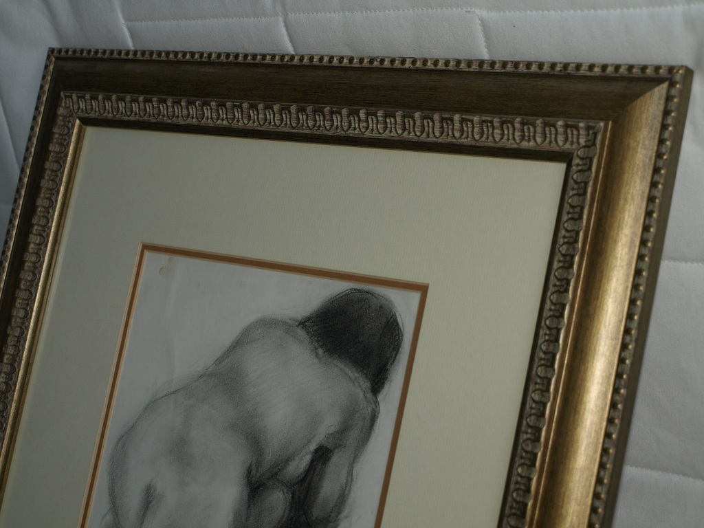 Tine : Tekening – Vrouwelijk naakt – Gesigneerd en ingelijst - 1971 kopen? Bied vanaf 1!