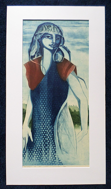 Paul Elshout – Vrouw in ‘t landschap, ingekleurde ets kopen? Bied vanaf 40!