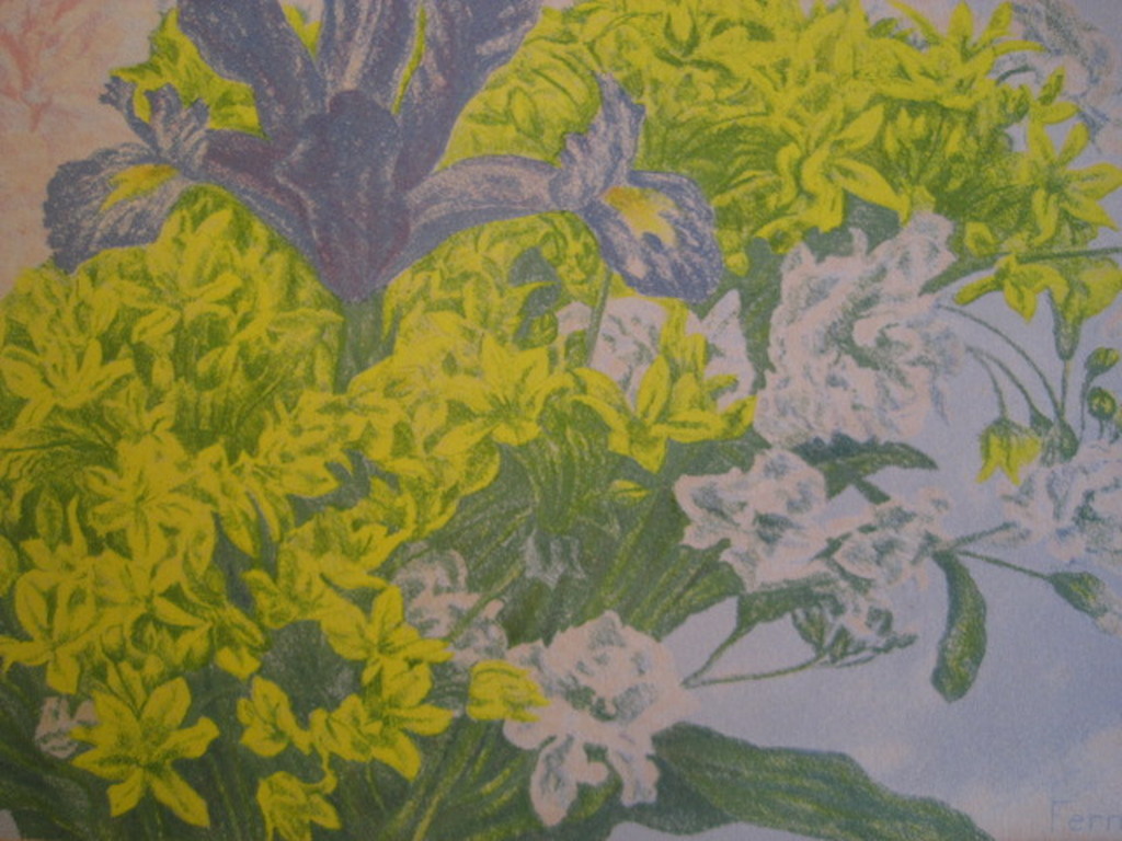 Edgar Fernhout 1912-1974 litho "bloemen" uit de serie "schildersprenten 1947 kopen? Bied vanaf 1!