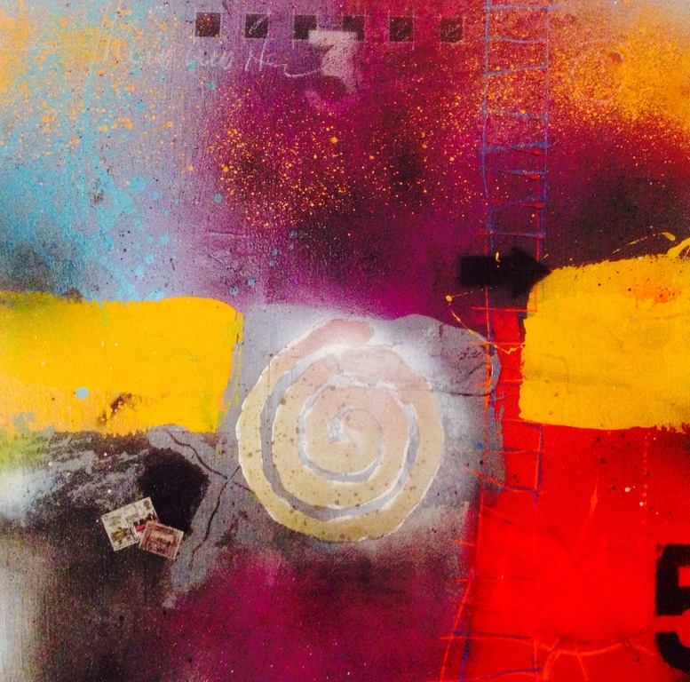 Theo koster , gemengde techniek , spinning around verkocht voor € 75!