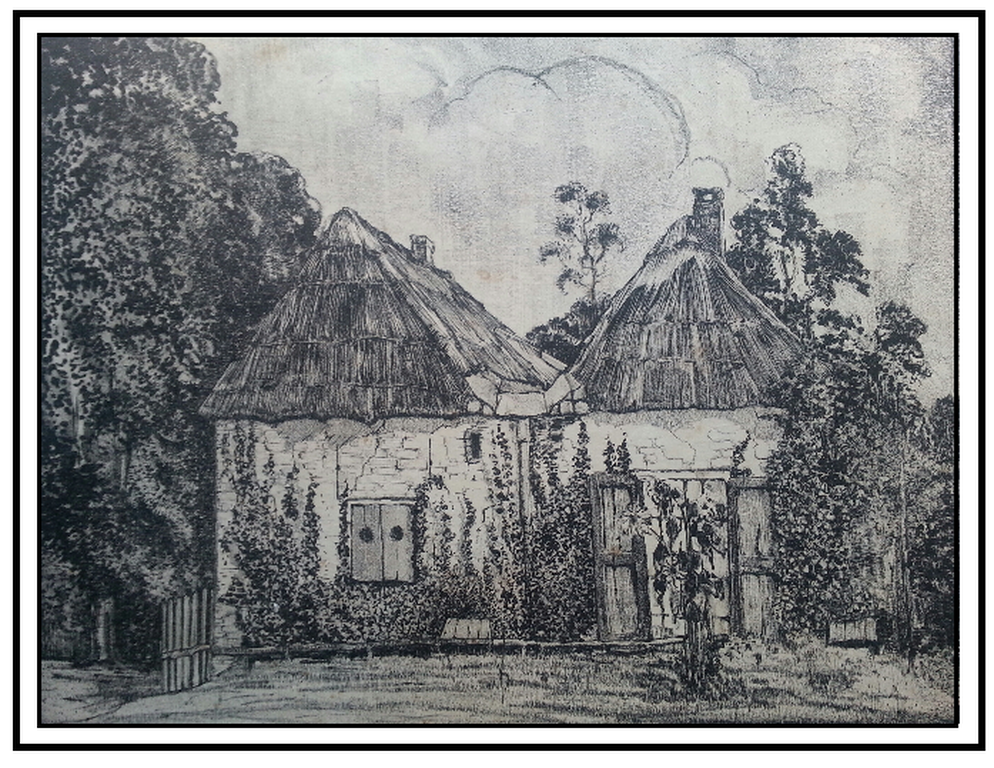 Germ de Jong - Bergense School  - Litho - Boerderij te Blaricum 1916 verkocht voor € 80!