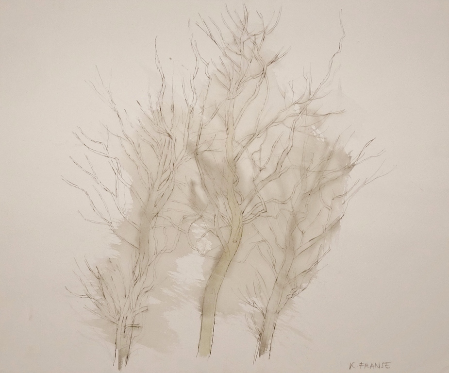Kees Franse, Gem. techn.op papier - Bomen - ges. verkocht voor € 125!