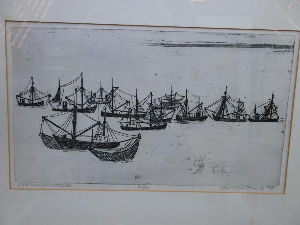 Jos van den Berg, Garnalenvissers, Ets verkocht voor € 40!