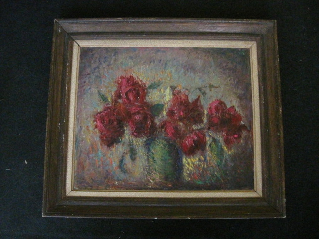 Impressionistisch Bergense School olieverf "stilleven Rozen" gesigneerd Vis  kopen? Bied vanaf 1!
