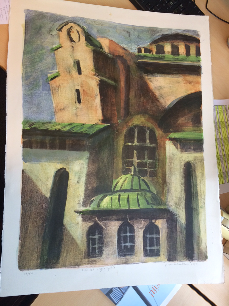Jeroen Hermkens: Kleurenlitho, Istanbul Hagia Sophia kopen? Bied vanaf 400!