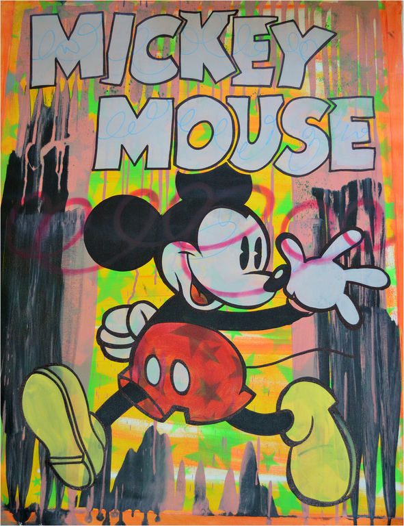 Dillon Boy, Mouse Pride, uniek origineel werk op groot doek, COA, 2015 verkocht voor € 900!