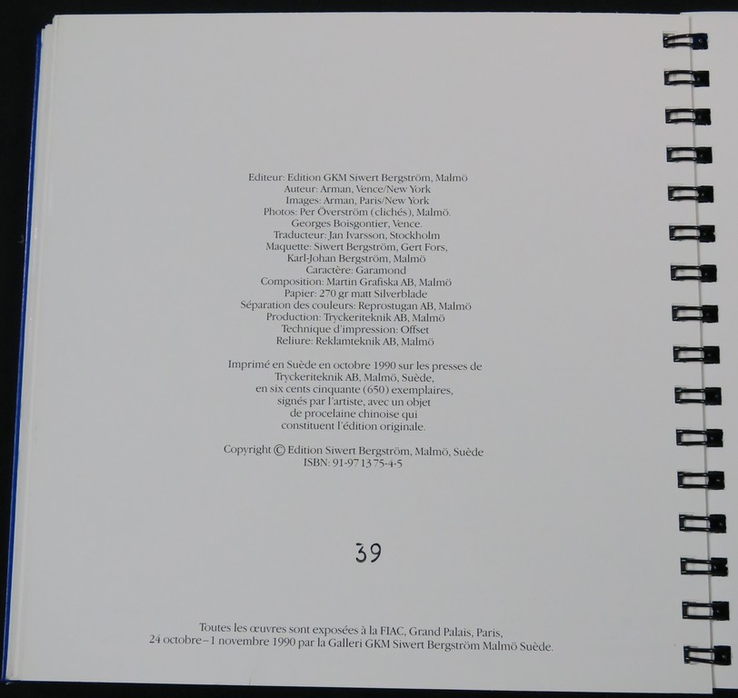 Arman: Catalogus met origineel Chinees porselein op de cover, Fragments de Chine kopen? Bied vanaf 125!