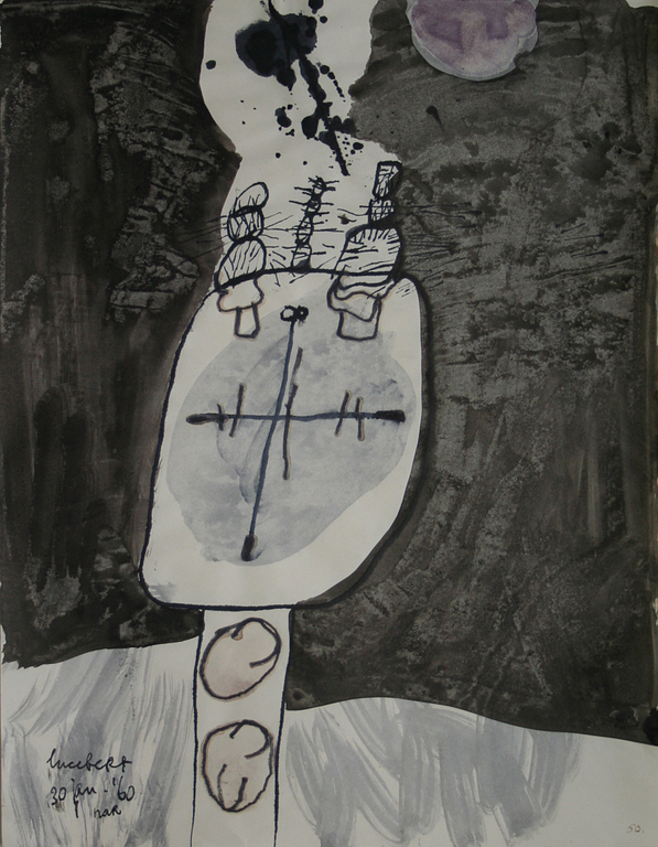 Lucebert, tekening/aquarel,  kopen? Bied vanaf 550!