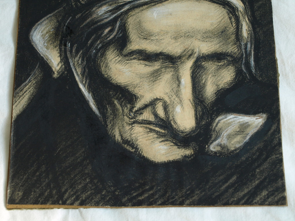 Onbekend : Tekening , Portret vrouw, omlaag kijkend – ca 1920 - Elias Smalhout  kopen? Bied vanaf 1!