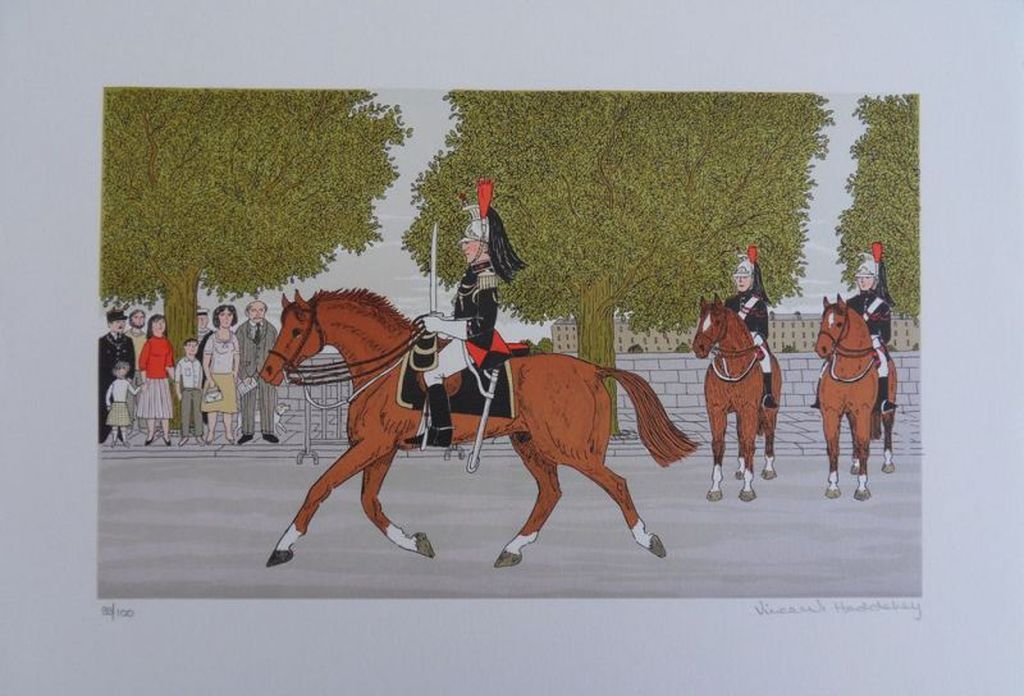 VINCENT HADDELSEY(1934-2010)  THE PARADE  Litho  Handgesigneerd kopen? Bied vanaf 1!