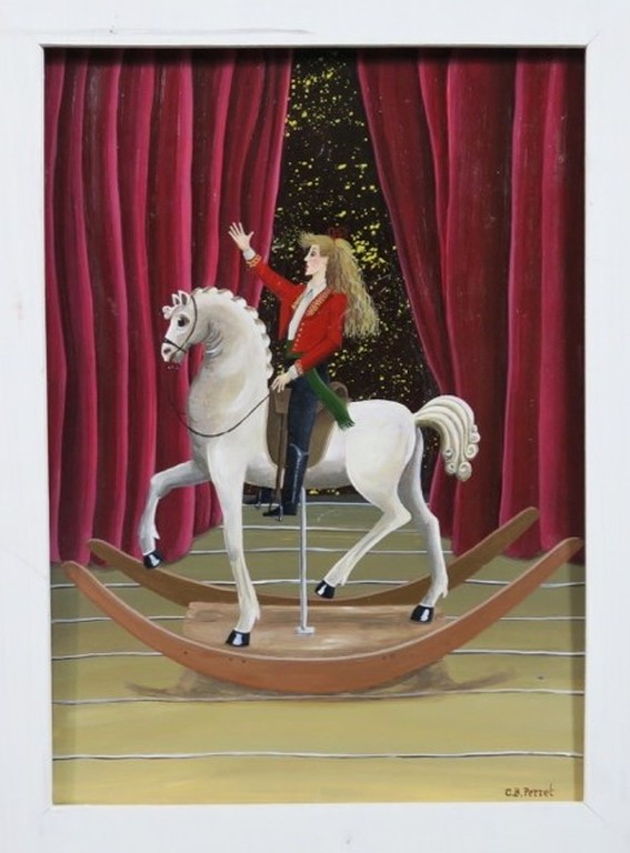 Carole B. Perret: Olieverf op board, Stalmeester - Ingelijst kopen? Bied vanaf 100!