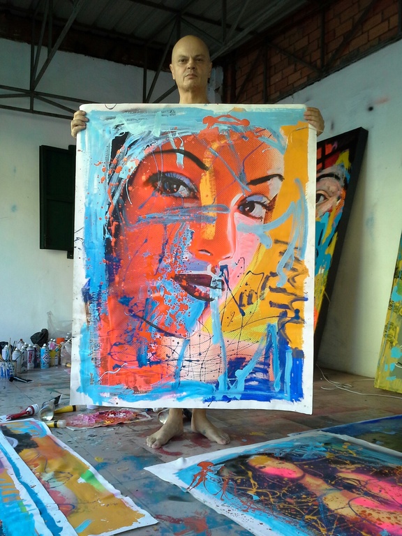 Peter Klashorst - 100 x 80 cm - Zeer groot werk kopen? Bied vanaf 375!