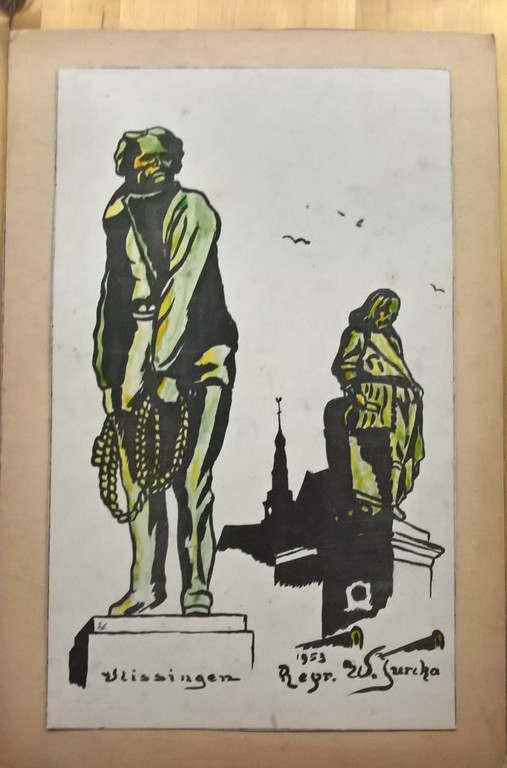 Willem Jurcka, houtsnede, standbeeld vlissingen verkocht voor € 66!
