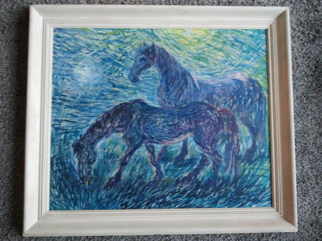 Corina Smit (1918-2003), blauwe paarden kopen? Bied vanaf 70!