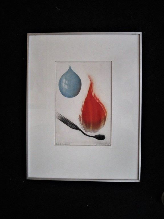 Exclusieve bep. Oplage 2/7 Litho "Water en Vuur 2000" gesigneerd Jan vd Bos 1952 kopen? Bied vanaf 1!