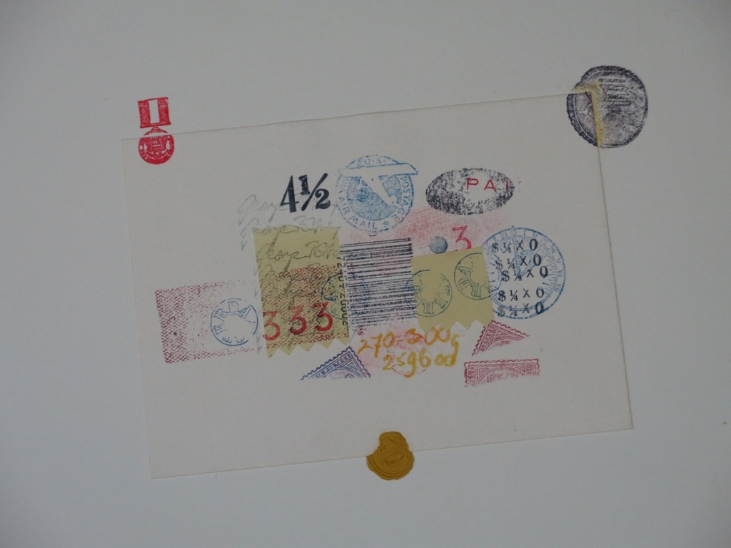 Liesbeth Giesberger: Collage op papier, Postcard kopen? Bied vanaf 20!