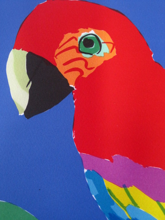 Gesigneerd kleurrijke originele 1981 Walasse Ting (1929-2010) Litho "Bird Talk"  kopen? Bied vanaf 1!