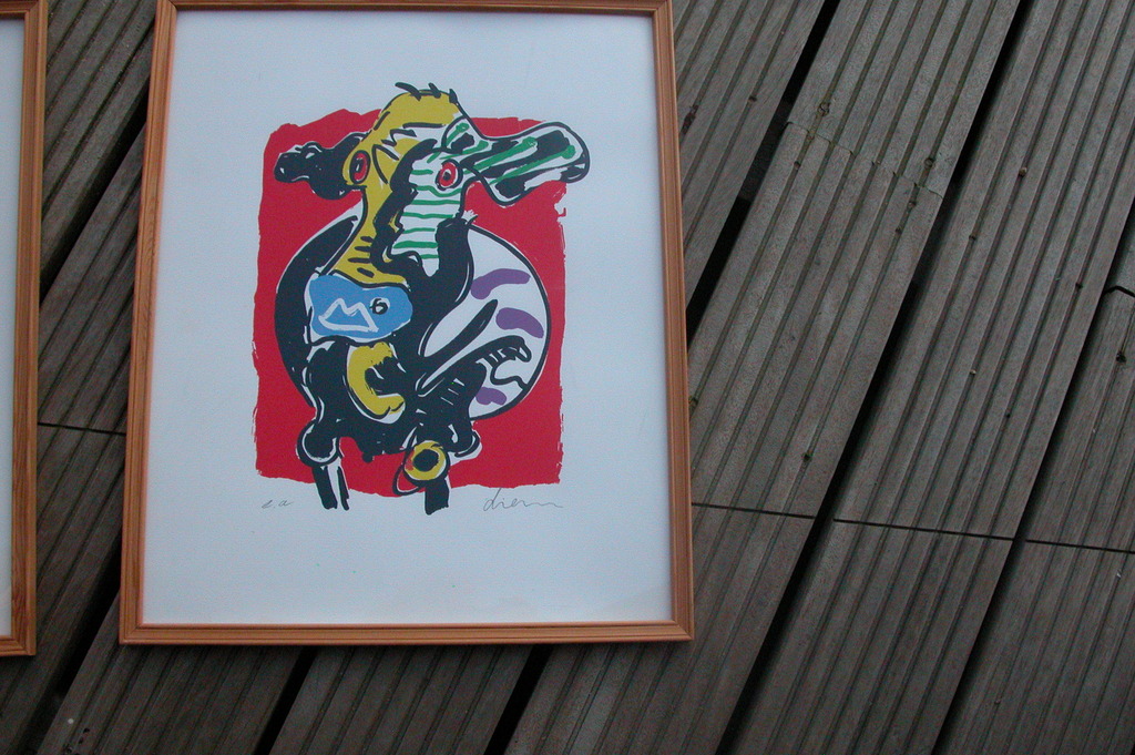 Peter Diem, 2 gesigneerde zeefdrukken koeien kopen? Bied vanaf 1!