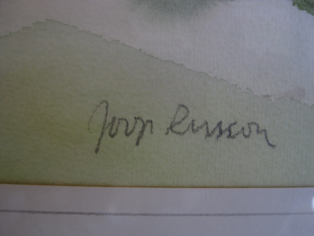 Fraai gelijste Pastel "landschap Dordogne Frankrijk" van graficus Joop Russon   kopen? Bied vanaf 1!