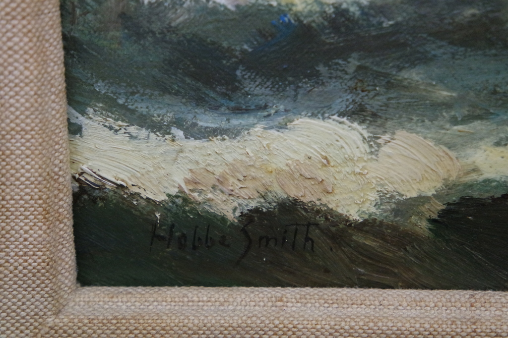 Olieverf op paneel -  zeegezicht met boten - gesigneerd l.o. kopen? Bied vanaf 65!