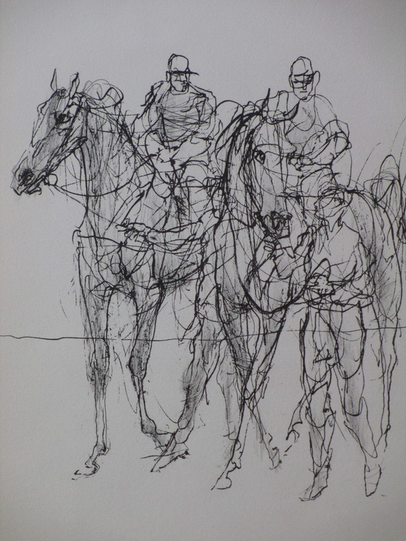 Piet Klaasse, Op weg naar de start, Litho kopen? Bied vanaf 30!