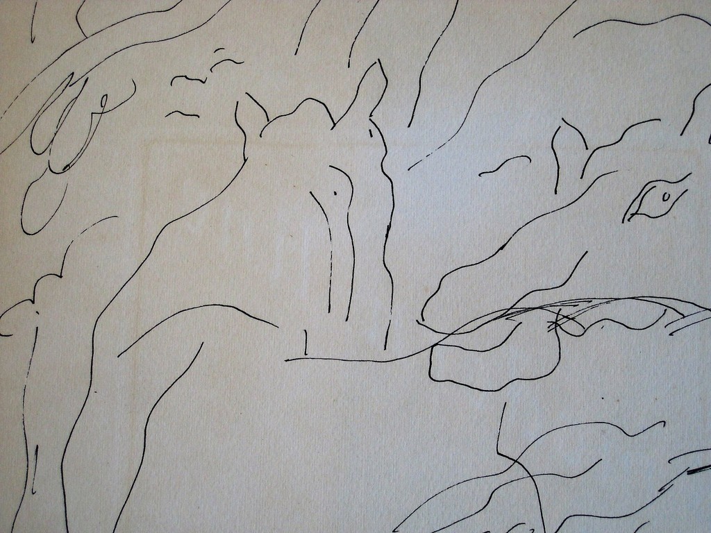 Originele Oostind. Inkttekening "Paarden" van Amsterdamse express. Jan Sierhuis  kopen? Bied vanaf 1!