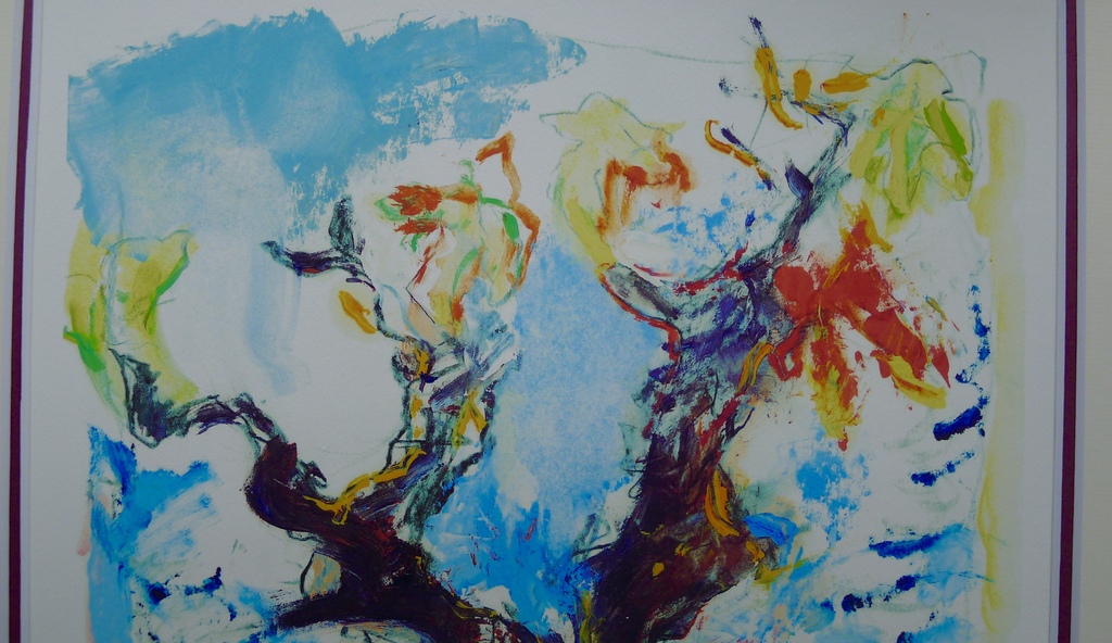Paul de Lussanet, lithografie , 1999, met twee pass-partouts.Wijnrank kopen? Bied vanaf 45!