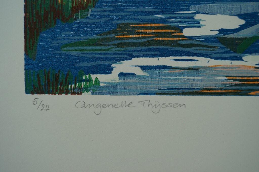 Angenelle Thijssen - gesigneerde houtsnede -  kopen? Bied vanaf 1!