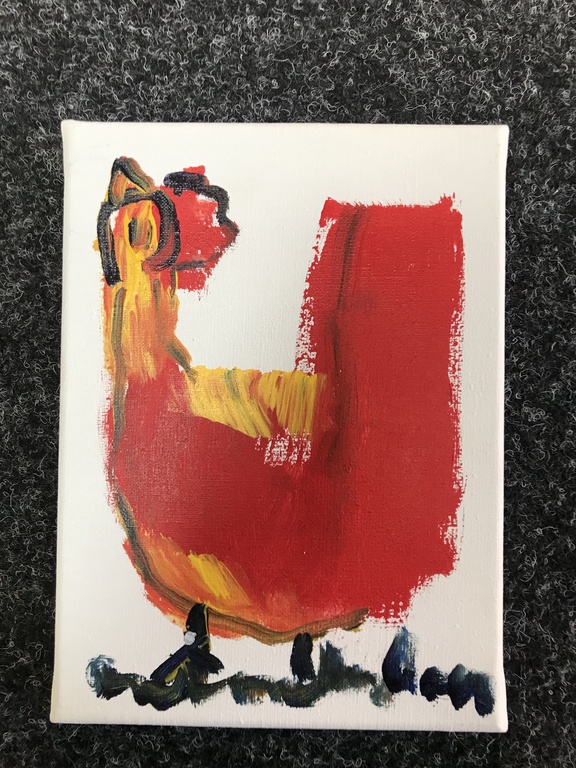 ANTON HEYBOER, speciaal KLEIN werk ! Op Doek.  KIP  Zeldzaam ! kopen? Bied vanaf 199!