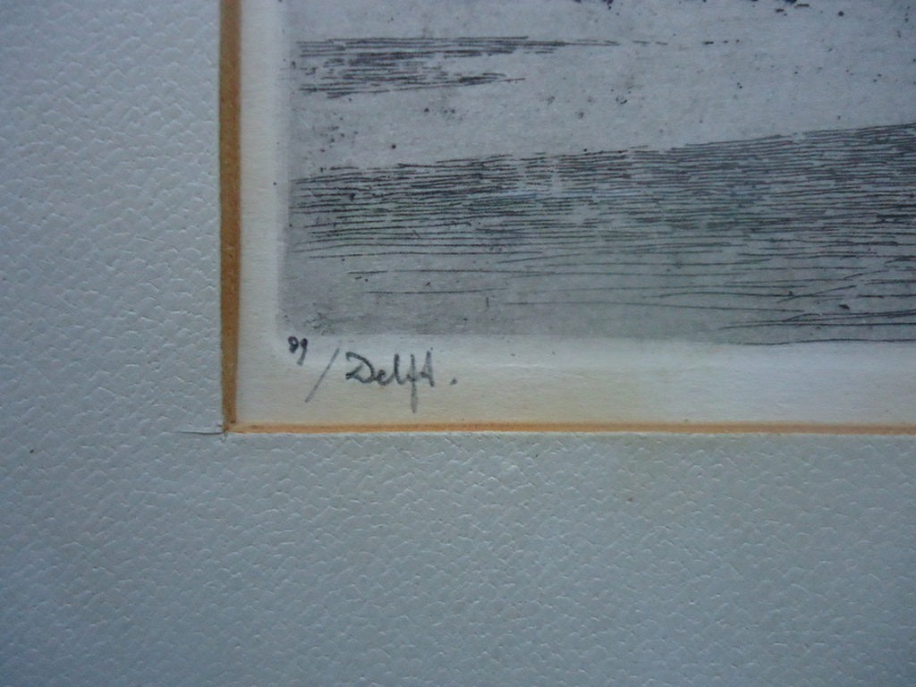 H.E. Roodenburg ( 1895 - 1987 ) - ets - Delft.  kopen? Bied vanaf 1!