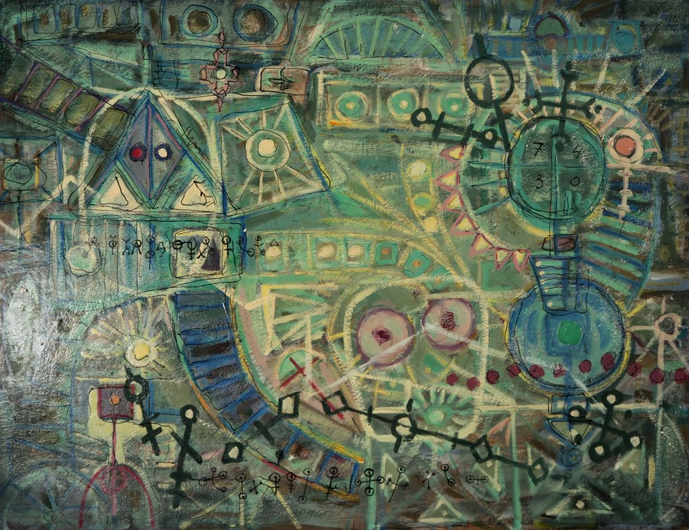 Kees Jansen: Olieverf op board, Metropolis verkocht voor € 130!