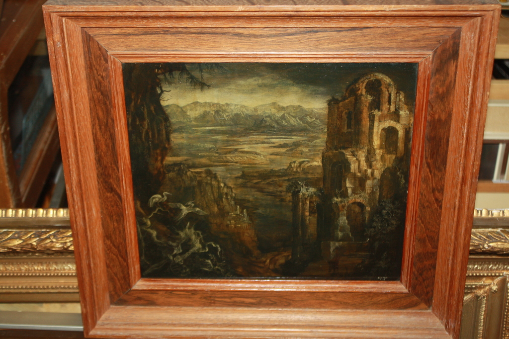 WILLEM NIJS 1902-1961 - SURREALISTISCH LANDSCHAP MET KASTELEN verkocht voor € 207!