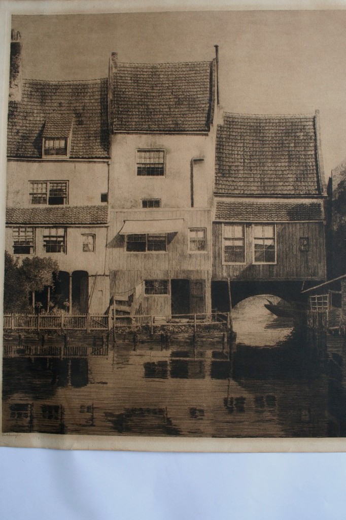 Dirk Harting - grote ets van Enkhuizen - gesigneerd kopen? Bied vanaf 40!