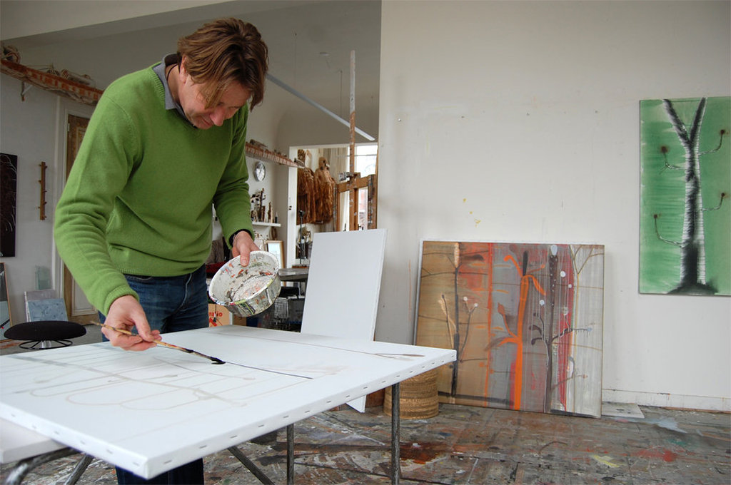 Piet Warffemius - Abstract, gemengde techniek op papier (mooi ingelijst) kopen? Bied vanaf 75!