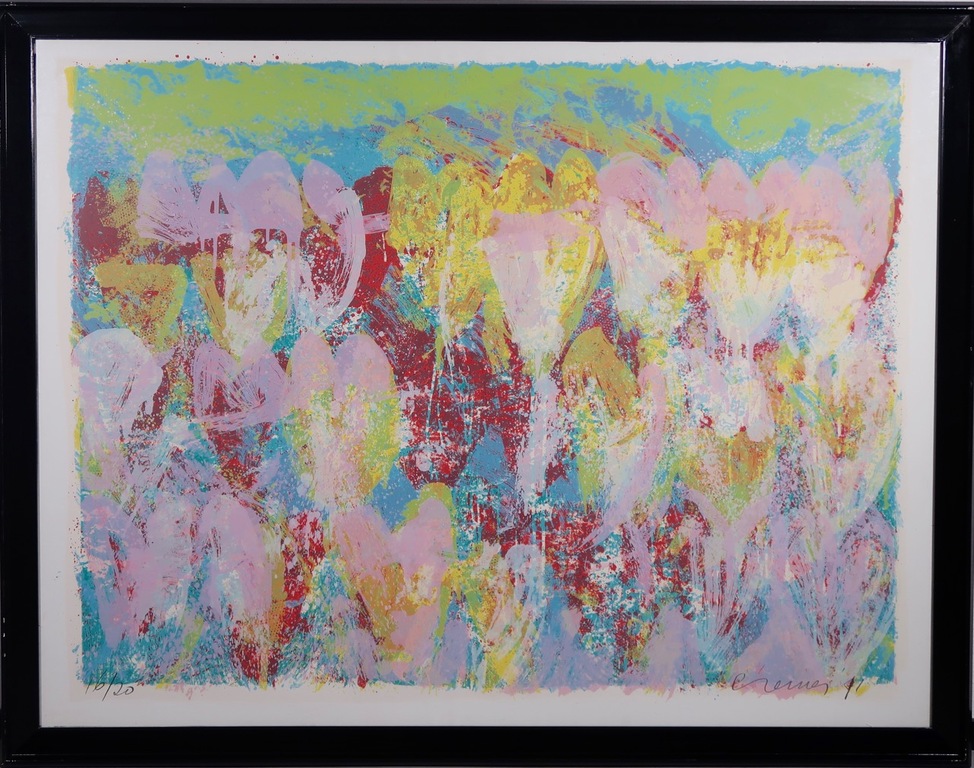 Jan Cremer: Zeefdruk, Provence - Ingelijst (Zeer Groot) kopen? Bied vanaf 350!