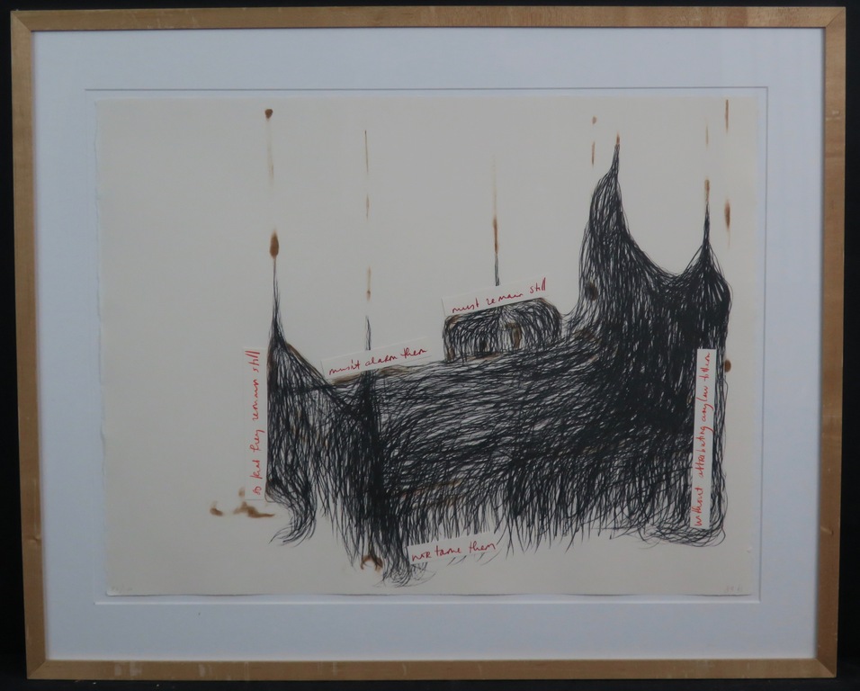 Ansuya Blom: Litho, Collage, Must remain still - Ingelijst kopen? Bied vanaf 35!