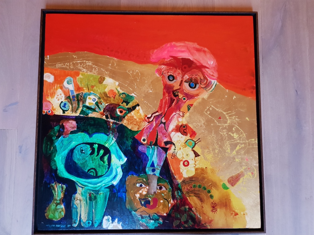 Michel van Overbeeke - gemengde techniek op paneel, gesigneerd en gedateerd '70 kopen? Bied vanaf 349!