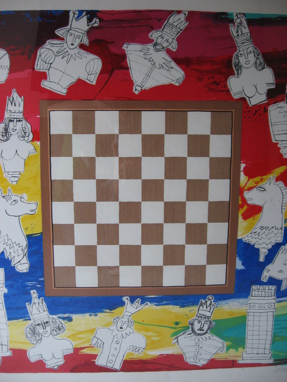 Corneille: Kleurenlitho, Het Schaakbord, 1990 kopen? Bied vanaf 325!