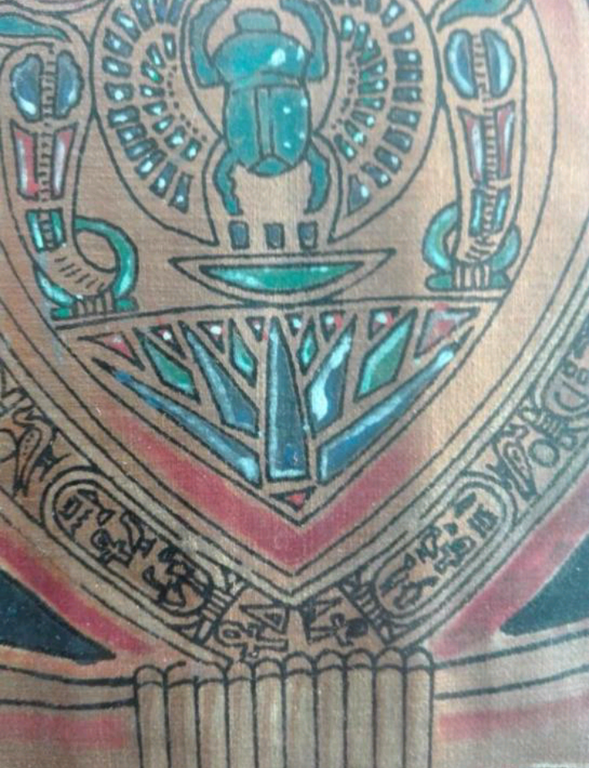 Abstract kunstwerk op papyrus gesigneerd l.o  Gamat,  zonder titel kopen? Bied vanaf 1!