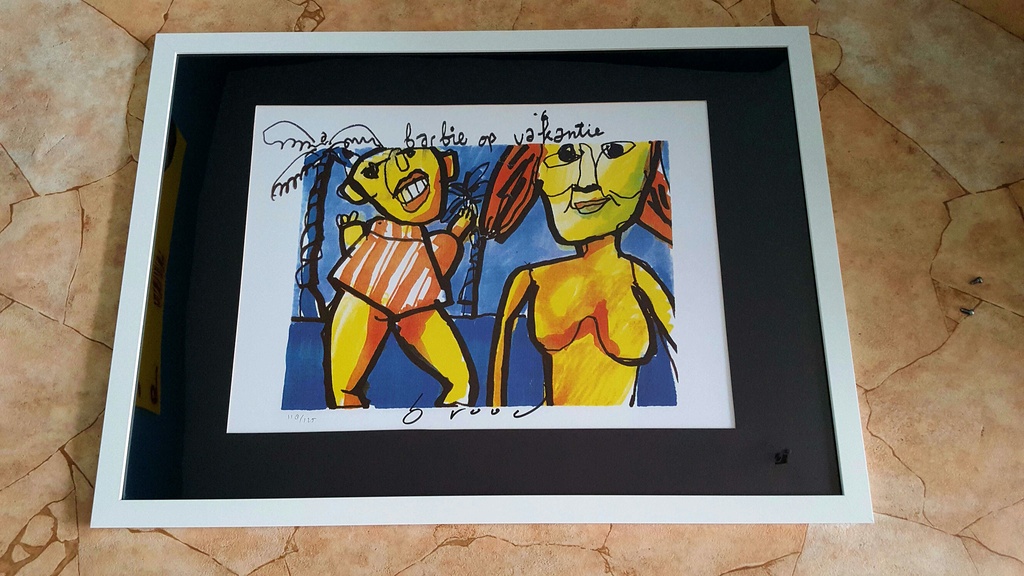 Herman Brood, litho, Barbie op vakantie verkocht voor € 185!