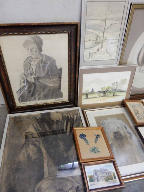 Karikaturale aquarel + 12 andere originele werken op papier kopen? Bied vanaf 1!