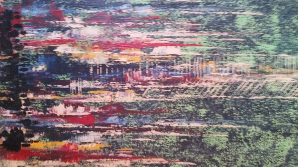 Abstracte Afbeelding-olieverf op board - gesigneerd  kopen? Bied vanaf 50!