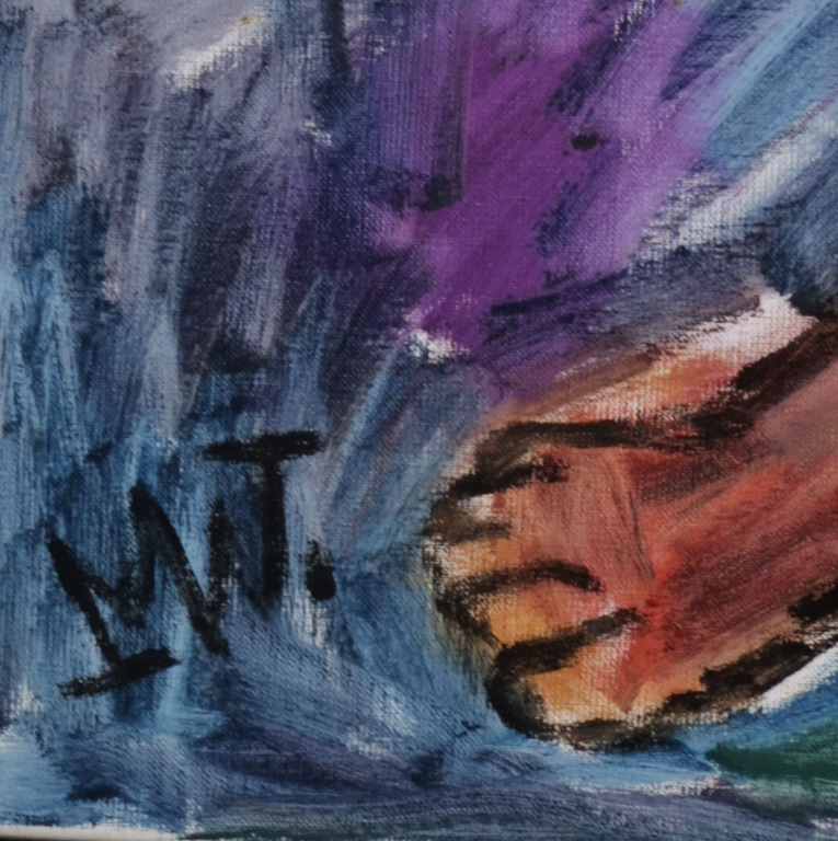 Martin van Wordragen: Olieverf op doek, Rokende oervrouw - Ingelijst kopen? Bied vanaf 400!