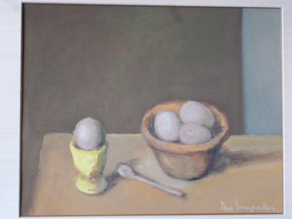 Theo Swagemakers - olieverf - Stilleven met eieren kopen? Bied vanaf 400!