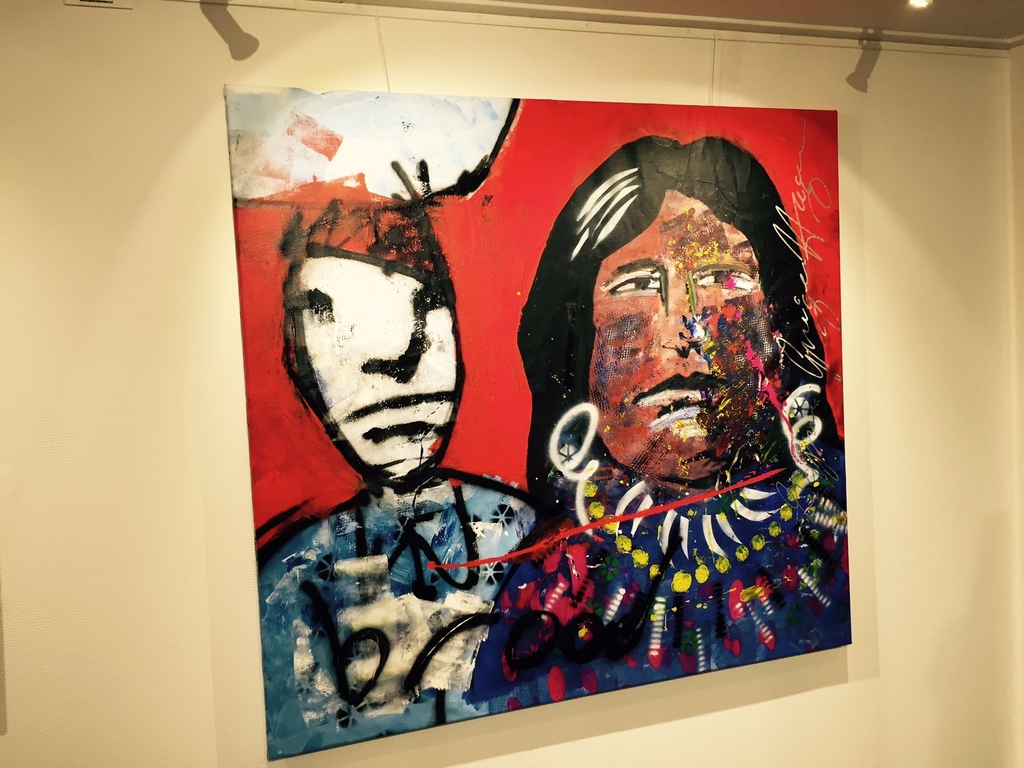 Espen Greger Hagen - Gemengde technieken op doek - 140 x 130 cm verkocht voor € 560!